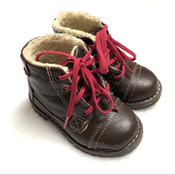 Cherokee Other - Cherokee Brown Toddler Fur Lace Up Boots Size 6